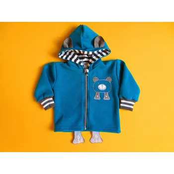 Arex, ČR Teplá mikina s kapucí a aplikacemi Barva: petrolejová, Velikost: 74