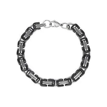 Náramek Doria Náramek z oceli černo - stříbrný L405