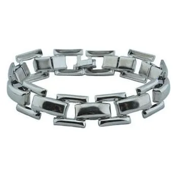 Náramek Doria Náramek z oceli stříbrný plotýnkový L301