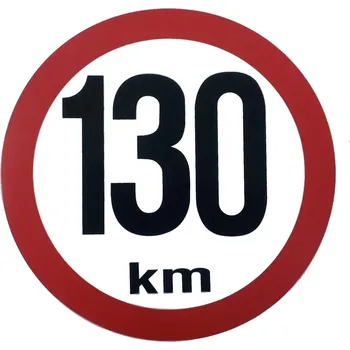 Samolepicí dekorace na vozidlo Nálepka omezená rychlost 130 Km ø 150 mm - reflexní