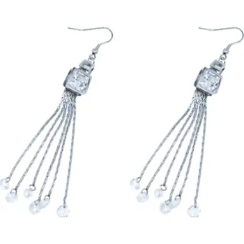 Náušnice Doria Náušnice visací stříbrné s krystalky J035