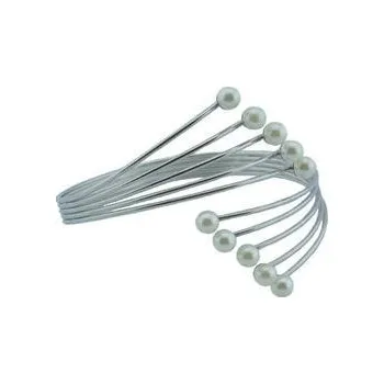 Náramek Doria Náramek z oceli stříbrný s perličkami A076