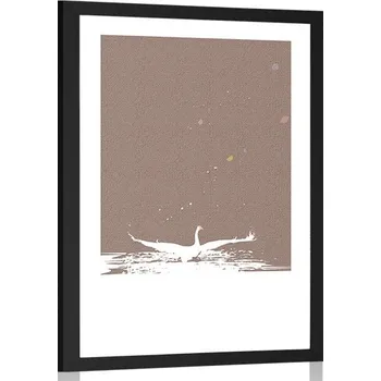 Plakát Dovido Plakát s paspartou labutí jezero