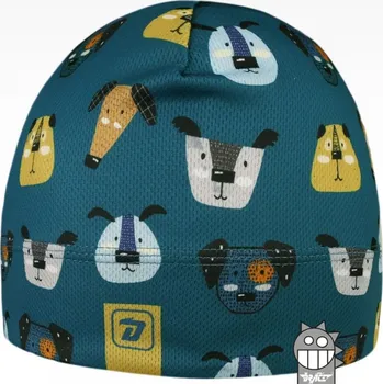 Čepice funkční čepice Dráče Bruno 071 modrá petrolejová s pejsky velikost čepic: 52-54cm (5-7 let, RDX vel.5)