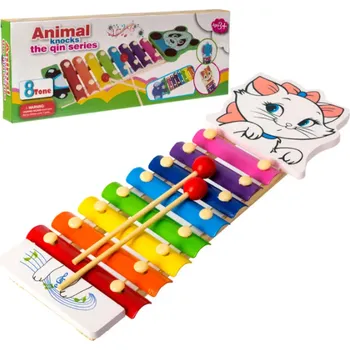 Dřevěná hračka Dřevěný cimbál 8 tónový zvířátko