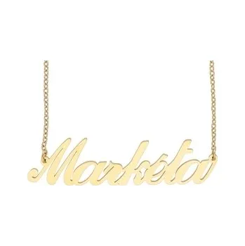 Řetízek Doria Řetízek z oceli se jménem MARKÉTA zlatá ocel