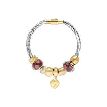 Náramek Doria Náramek stříbrný z oceli s přívěsky N085