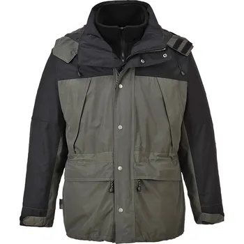 PW S532 Prodyšná bunda ORKNEY 3v1 šedá - v. 4XL