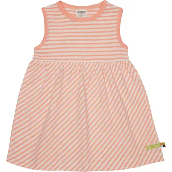 Dívčí šaty Dívčí šaty bez rukávů s přímesí lnu Světle oranžová loud + proud Velikost: 74/80