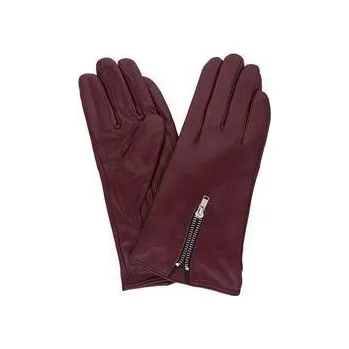 Rukavice PRIUS Dámské kožené rukavice bordové se zipem S Velikosť: XL