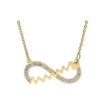 Řetízek Doria Náhrdelník z oceli INFINITY zlatý I125