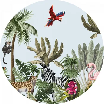 Fototapeta Samolepicí fototapeta Džungle 70x70 cm CR3235 Vector Jungle / kruhové samolepicí vliesové dekorace La Form (ø 70 cm) AG Design