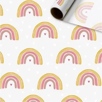 Balící papír Hedvábný papír v roli bílý s duhou