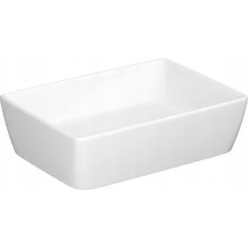 Cersanit City, umyvadlo na desku 50 x 35 cm s keramickou zátkou, bílá, K35-048