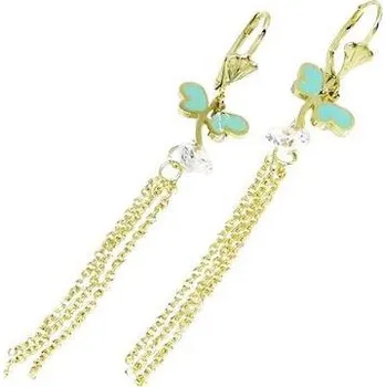 Náušnice Doria Náušnice visící z oceli zlaté motýli C104