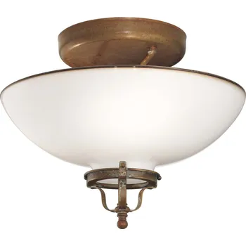 Il Fanale 082.02.OV Country, rustikální stropní svítidlo z mosazi a benátského skla, 3x10W LED E14, prům. 34cm