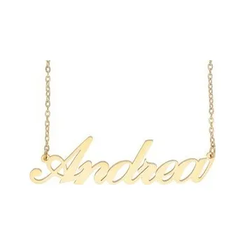 Řetízek Doria Řetízek z oceli se jménem ANDREA zlatá ocel