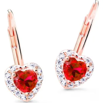 Náušnice Cutie Jewellery Zlaté náušnice Z8015R-Ruby Dark