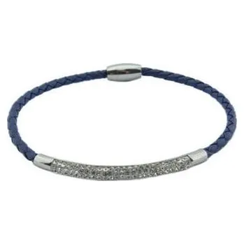 Náramek Doria Náramek na modré kožené šňůrce s krystaly N079