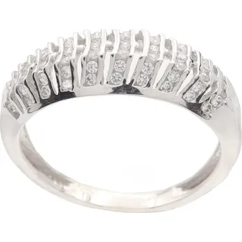 Prsten Zlatý prsten z bílého zlata se zirkony MCZ219W (585/1000)