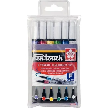 Kancelář Lakové fixy SAKURA Pen Touch 1mm, 6ks barevné
