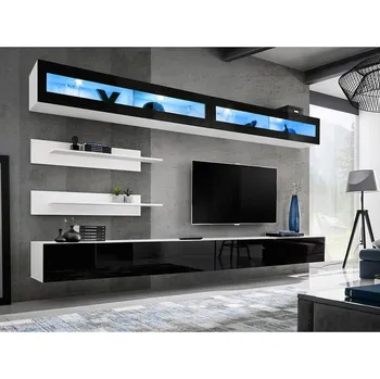 Obývací stěna Obývací Stěna Fly I+Sklo Černá /BILY Ws Fy I2