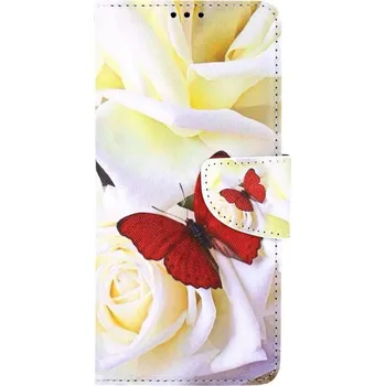 Pouzdro na mobilní telefon Pouzdro Vivo Y11s knížkové Červený motýl (kryt neboli obal na Vivo Y11s)