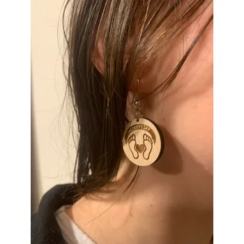 Náušnice Hezkypěšky Bukové voskované náušnice Hezky pěšky Háček náušnice: Stříbrný háček