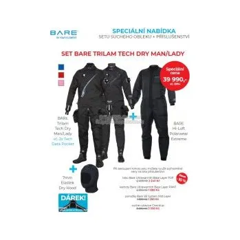 Neoprenový oblek Potápěčský suchý oblek Bare SET BARE TRILAM TECH DRY MAN / LADY