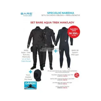 Neoprenový oblek Potápěčský suchý oblek Bare SET BARE AQUA TREK MAN / LADY