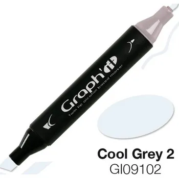 Lihová fixa GRAPH'IT oboustranná Fine & Chisel, Cool Grey 2