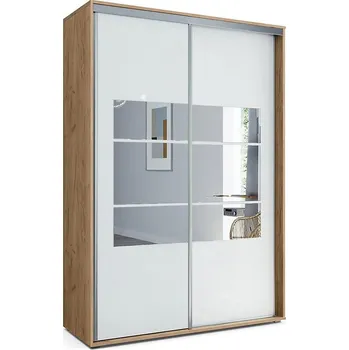 Šatní skříň Skříň Emilia A2 150 Craft Zlatý/Bílý