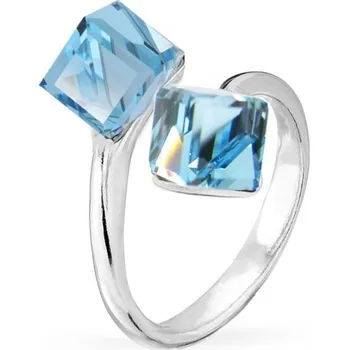 Prsten Prsten se Swarovski Elements Cube P48416PAQ Aqua 6 mm