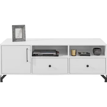 Televizní stolek TV stolek Bergen Be8 bílá Lux/bílá lesk