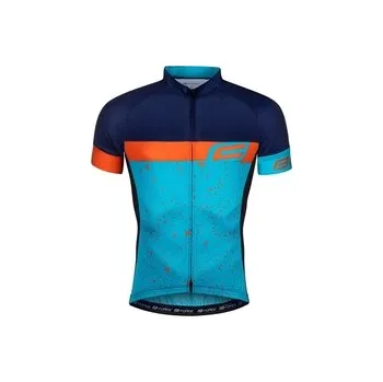 cyklistický dres Force dres Spray krátký rukáv modro-oranžová, vel. 3XL