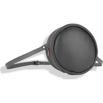 Kabelka Eggo Ruffer kulatá kožená kabelka Šedá