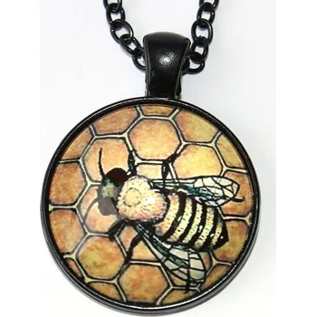 Řetízek Řetízek Fashion Jewerly - Amulet Včelí královna, Včela na plástvi, Medová kráska, Love bees and Honey 3179