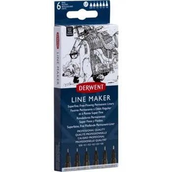 Kancelář Liner DERWENT Line Maker, 6ks černé