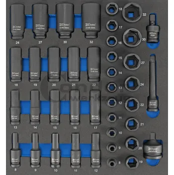 Condor modul - nástrčné hlavice 1/2", tvrzené, prodloužené, 41 dílů, velikost 2/3 - 100-07881