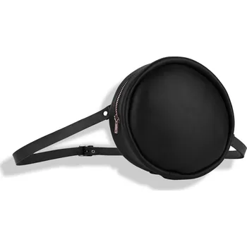 Kabelka Eggo Ruffer kulatá kožená kabelka Černá