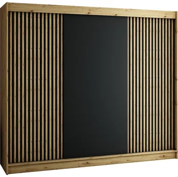 Šatní skříň Skříň Lamelo 250 dub artisan/černá