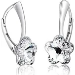 Stříbrné náušnice se Swarovski® Crystals květ čirý VSW016E-clear