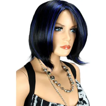 Paruka Dámská paruka krátká černá, modrá 111-1HTF2517 (PAR-111-1HTF2517)
