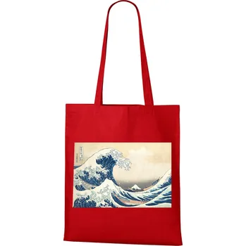 Plátěná taška Velká vlna u pobřeží Kanagawy, Barva Červená, Velikost 40×45 cm, Canvas Nákupní taška Bezvatriko.cz 1115 - 1x