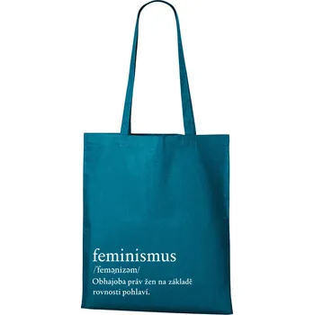 Plátěná taška Feminismus, Barva Petrolejová, Velikost 40×45 cm, Canvas Nákupní taška 1109