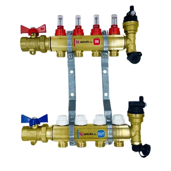Instalatérský materiál Rozdělovač pro podlahové vytápění s průtokoměry 3 - cestný 52RO