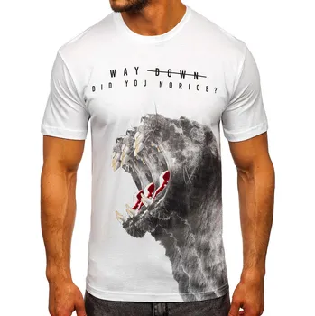 Pánské tričko Bílé pánské tričko s potiskem Bolf 181519 - XL