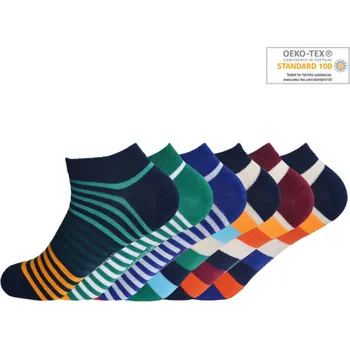 Pánské ponožky Kotníkové ponožky pánské Giavnaglia - 3 ks pruhované Velikost: EU 35-38 (UK 2.5-5)