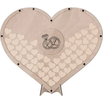 Svatební dekorace Dřevěné srdce na vhazování ILLY
