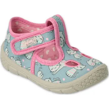 Dívčí baleríny Bačkůrky botičky Befado Honey 533P014 s kočičkami suchý zip flexibilní lehké velikost: 22